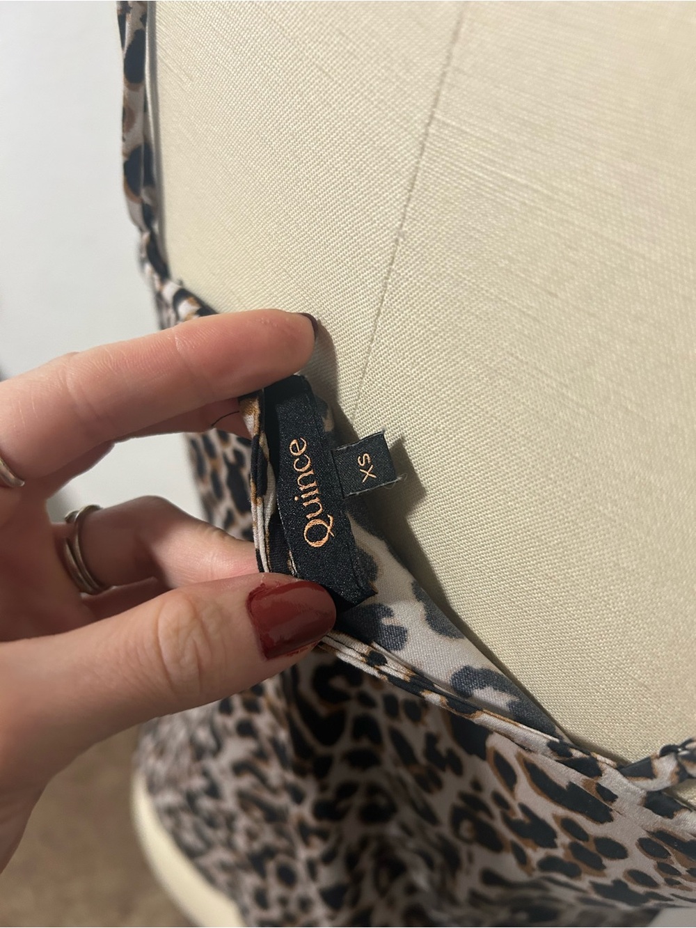 Quince Leopard Print Spaghetti Strap Cami - Beige, Black, Brown - Picture 2 of 3